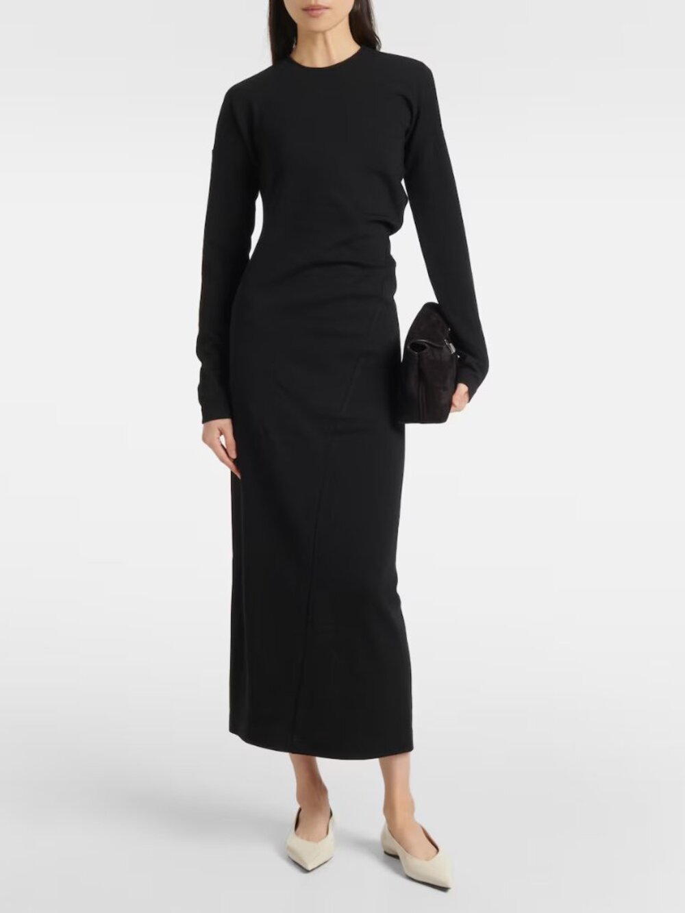 Toteme Black Twisted Jersey Midi Dress